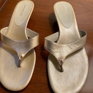Ann Taylor gold kitten heal sandals